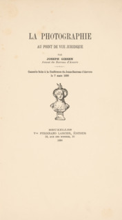 La photographie au point de vue juridique, book, annotation: 'NOV, 2000', 1890, paper, printing,