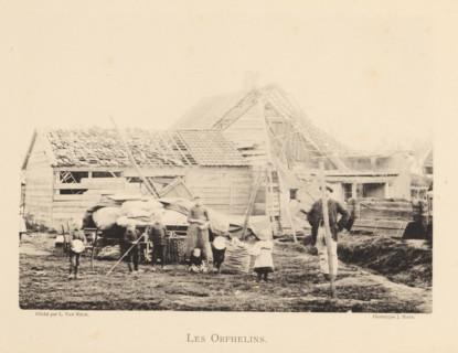 Children who were orphaned after an explosion of a munitions factory in Oosterweel near Antwerp in