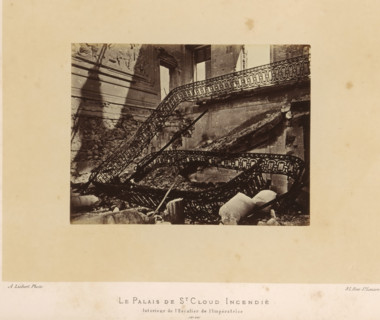 The Palace of St. Cloud Burned. Interior of the Empress's Staircase, View of the Empress's