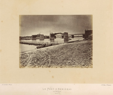 View of the remains of the bridge of Asnières-sur-Seine after the destruction by the Paris Commune,