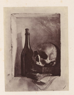Photo reproduction of Death's Head by Antoine Wiertz, photograph, reproduction, page, check stamp: