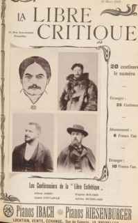 The speakers of 'Libre Esthétique', Photographic reproduction of a drawing and three portraits of