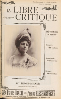 Mme Simon-Girard, Portrait of Juliette Simon-Girard, page, photomechanical print, inscription: