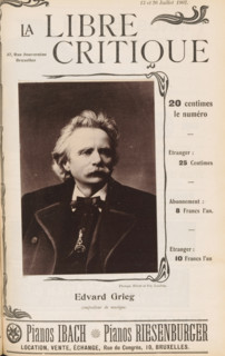 Portrait of Edvard Grieg, Edvard Grieg, page, photomechanical print, inscription: 'compositeur de
