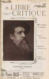 Constantin Meunier, Portrait of Constantin Meunier, page, photomechanical print, inscription: