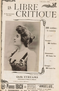 Portrait of Cécile Eyreams, Cécile Eyreams, page, photomechanical print, inscription: 'Artiste