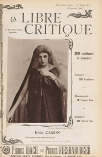 Rose Caron, Portrait of Rose Caron, page, photomechanical print, inscription: 'Trois poses, une en