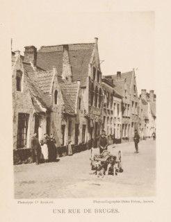 View of a street in Bruges, Une Rue de Bruges, page, photomechanical print, photographer: Alfred