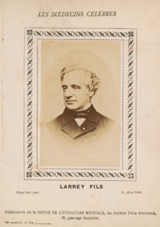 Larrey Fils, Portrait of Félix Hippolyte Larrey, photograph, page, inscription: '(Publication de la