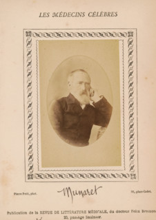 Portrait of an unknown man, photograph, page, annotation: 'Munaret', inscription: '(Publication de