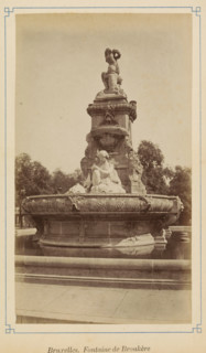 Bruxelles. Fontaine de Brouckère, View of the Charles de Brouckère fountain in Brussels,