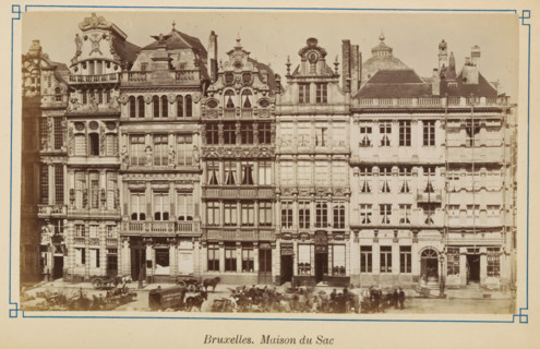 Brussels. Maison du Sac, View of the house Den Sack in Brussels, photograph, page, Brussels, c.
