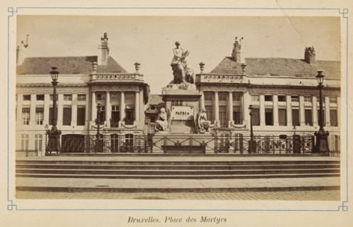 View of the Place des Martyrs in Brussels, Bruxelles. Place des Martyrs, photograph, page,