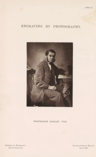 Professor Huxley, FRS, Engraving by photography, page, photomechanical print, cliché maker: Walter
