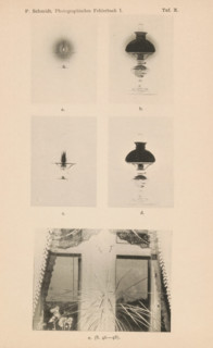 Four examples of images of a lamp on two different types of plates and an example of a correct