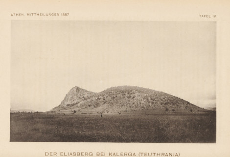 View of a mountain, Der Eliasberg bei Kalerga (Teuthrania), page, photomechanical print,