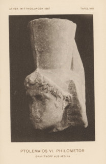 Granite head of Ptolemy VI Philometor from Aegina, Ptolemy VI. Philometor - Ganitkopf aus Aegina,