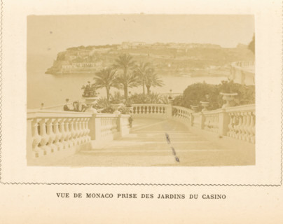 View of Monaco, seen from the gardens of the Monte Carlo casino, Vue de Monaco Prize des Jardins du