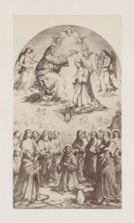 Photo reproduction of an engraving after The Coronation of Mary by Pinturicchio in the Vatican,