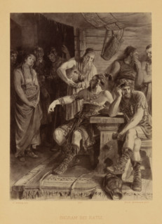 Ingram bei Ratiz, Reproduction of a drawing of a scene by Ingram at Ratiz from Die Ahnen by Gustav