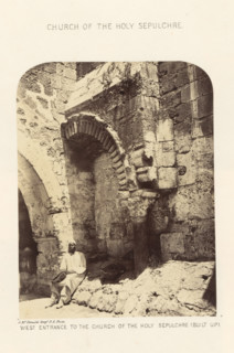 View of west entrance to the Church of the Holy Sepulcher in Jerusalem, West Entrance to the Church