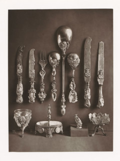 Twelve silver objects of the Polish royal house, displayed during the Exposition Rétrospective of