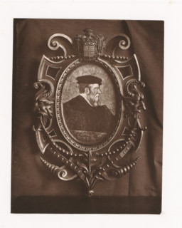Portrait of Anne de Montmorency in a decorated frame, mounted during the Exposition Rétrospective