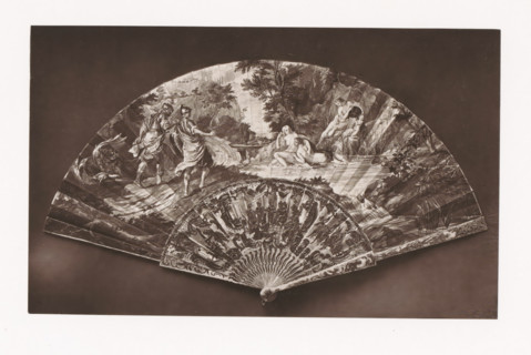Fan with representations from the poem La Gerusalemme Liberata by Torquato Tasso, installed during