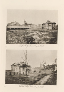 View from College Green, looking South West, looking North East, Two views of the college buildings