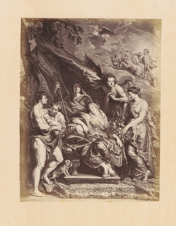 Photo reproduction of an engraving of The Childbirth of Maria de' Medici by Jean-Marc Nattier,