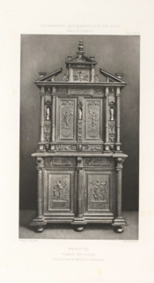 16th-century French wooden cabinet, at the Exposition Rétrospective of 1877 in Lyon, France,