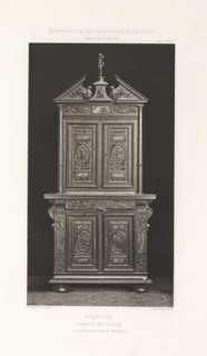 16th-century French wooden cabinet, at the Exposition Rétrospective of 1877 in Lyon, France,