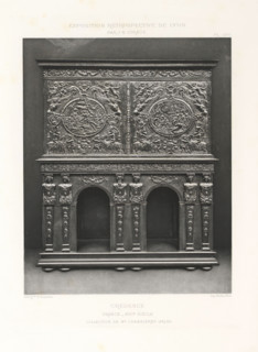 17th-century French wooden dresser, at the Exposition Rétrospective of 1877 in Lyon, France,