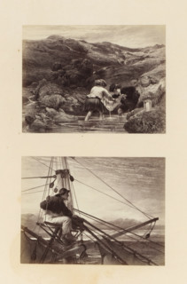 Two photo reproductions of engravings of scenes from Auld Lang Syne, after paintings by Sir George