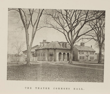 The Thayer Commons Hall, View of the Thayer Commons Hall of Harvard University, page,