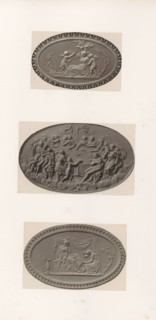 Bas-reliefs of Psyche being bound by putti, a feast of the gods and friendship comforting sorrow,