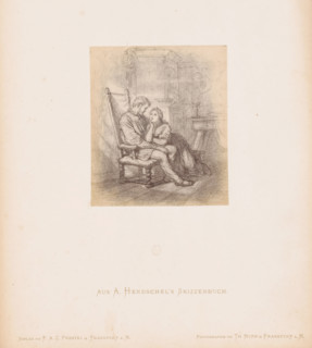 Photo reproduction of a sketch of a couple in love by Albert Hendschel, From A. Hendschel's