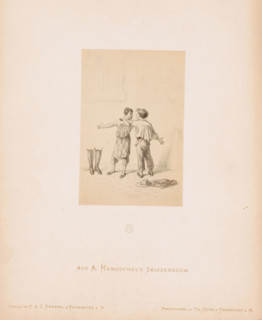 Photo reproduction of a sketch of two quarreling boys by Albert Hendschel, Aus A. Hendschel's