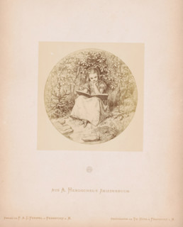 Photo reproduction of a sketch of a girl reading a book, by Albert Hendschel, Aus A. Hendschel's