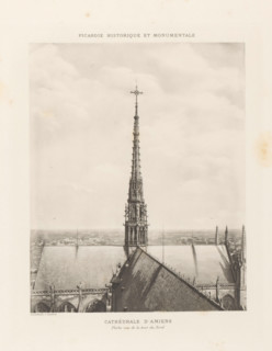 Tower on Notre-Dame of Amiens, page, photomechanical print, inscription: 'Cathédrale d'Amiens,