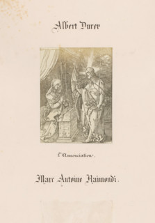 L'Annonciation, Photo reproduction of a wood engraving of the Annunciation by Albrecht Dürer, Marc