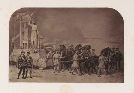 Photo reproduction of a print of an allegory on the origin of free thought, photograph,