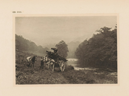 Landscape with horse and carriage, page, photomechanical print, inscription: 'GB. XVII.',