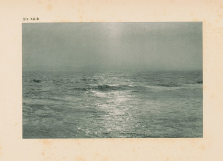 Seascape, page, photomechanical print, inscription: 'GB. XXIII.', inscription: 'Land & sea by WJ