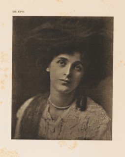 Portrait study of an unknown woman, page, photomechanical print, inscription: 'GB. XXVI.',