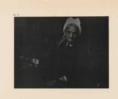 Portrait of an unknown old woman, page, photomechanical print, inscription: 'Portrait of an old
