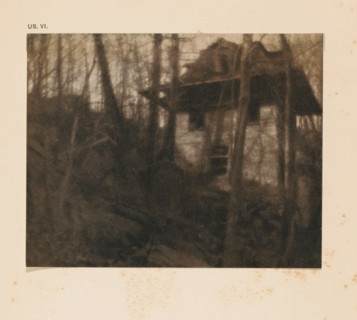 House in a forest, page, photomechanical print, inscription: 'The haunted house by Alvin L Coburn',