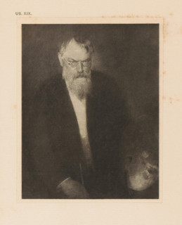 Portrait of Franz von Lenbach, page, photomechanical print, inscription: 'Portrait of Franz von