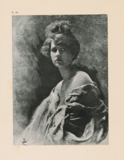 Portrait study of an unknown young woman, page, photomechanical print, inscription: 'Study by C.