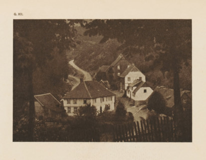 Village view in the Harz Mountains, page, photomechanical print, inscription: 'G. XII.',
